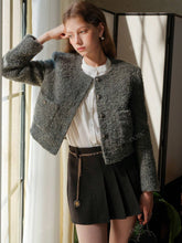 Women's Short Wool Blend Pleated Mini Skirt, New Winter Design